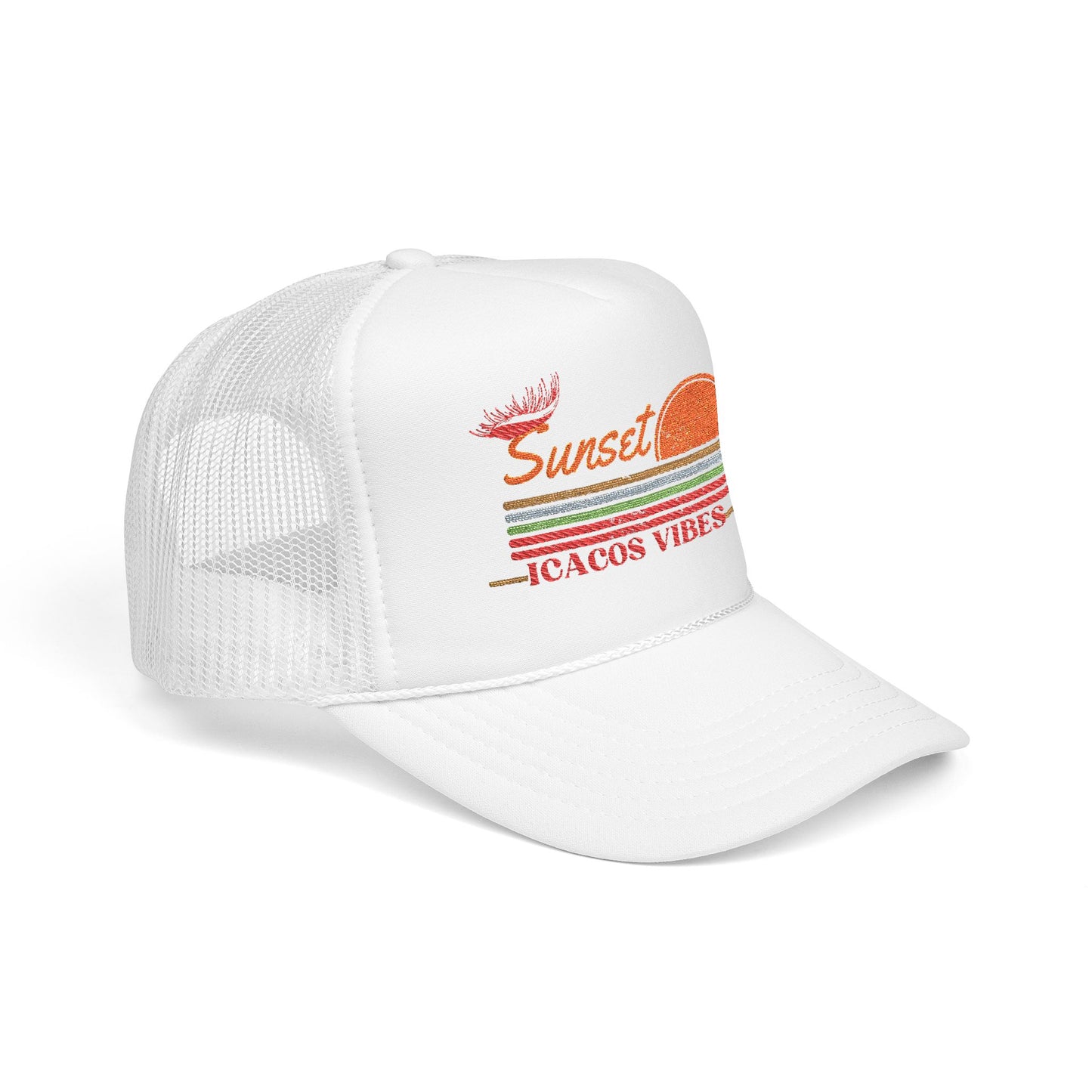 Embroidered Sunset Icacos Vibe Trucker Hat