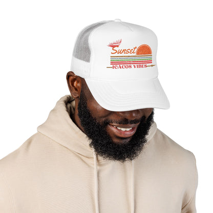 Embroidered Sunset Icacos Vibe Trucker Hat